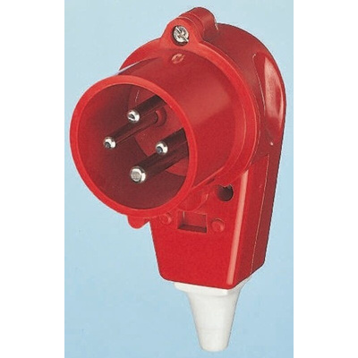MENNEKES IP44 Red Cable Mount 4P Industrial Power Plug, Rated At 16A, 400 V