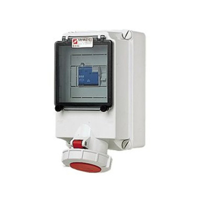 MENNEKES IP67 Red Wall Mount 3P + N + E 20 ° Industrial Power Socket, Rated At 64A, 400 V