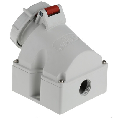 MENNEKES IP67 Red Wall Mount 4P 25 ° Industrial Power Socket, Rated At 16A, 400 V
