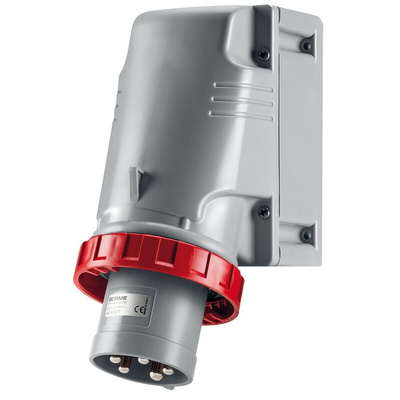 Scame IP67 Red Wall Mount 3P + N + E Industrial Power Plug, Rated At 125A, 415 V