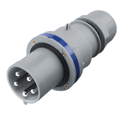 Scame IP44 Blue Cable Mount 2P + E Industrial Power Plug, Rated At 64A, 230 V