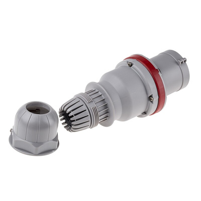 Scame IP44 Red Cable Mount 3P + E Industrial Power Plug, Rated At 64A, 415 V