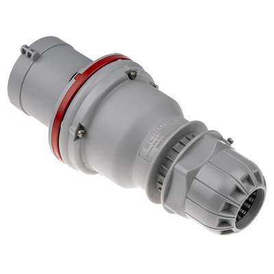 Scame IP44 Red Cable Mount 3P + N + E Industrial Power Plug, Rated At 64A, 415 V