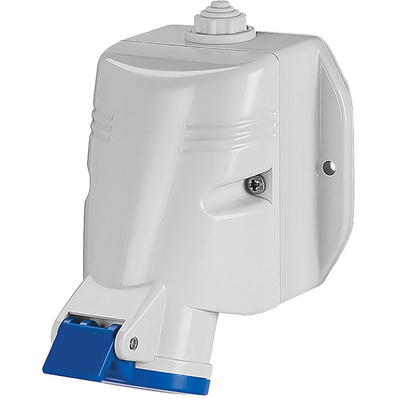 Scame IP44 Blue Wall Mount 2P + E Industrial Power Socket, Rated At 16A, 230 V