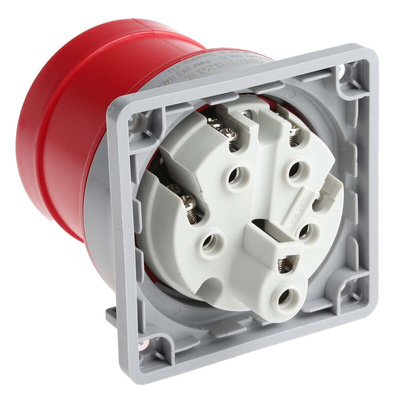 Scame IP44 Red Panel Mount 3P + N + E Industrial Power Plug, Rated At 32A, 415 V