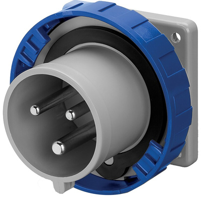 Scame IP67 Blue Panel Mount 2P + E Industrial Power Plug, Rated At 32A, 230 V