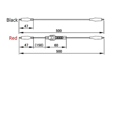 Black, Red Clip Connector Test Lead - 500mm Length