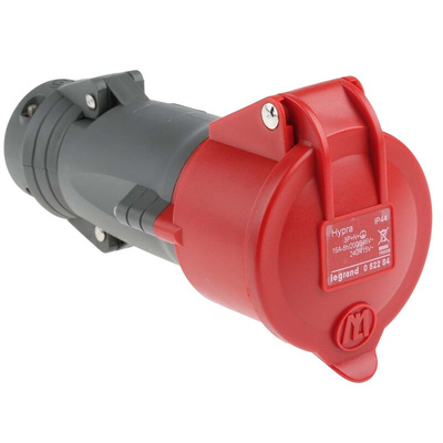 Legrand IP44 Red 3P + N + E Industrial Power Connector Adapter Socket, Rated At 16A, 400 V