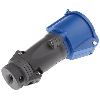 Blue 2P+E straight free socket,32A 230V