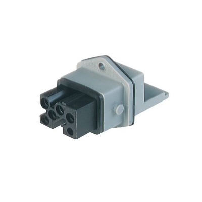 Hirschmann, ST IP54 Grey Panel Mount 5+PE Heavy Duty Power Connector Plug, Socket, Rated At 10A, 250 V, 400 V