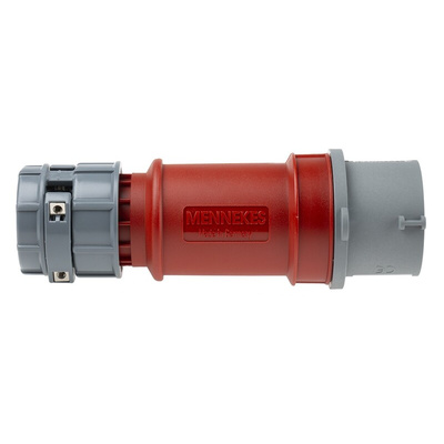 MENNEKES, PowerTOP IP44 Red Cable Mount 3P + N + E Industrial Power Plug, Rated At 16A, 400 V