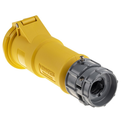 MENNEKES, PowerTOP IP44 Yellow Cable Mount 3P Industrial Power Socket, Rated At 32A, 110 V