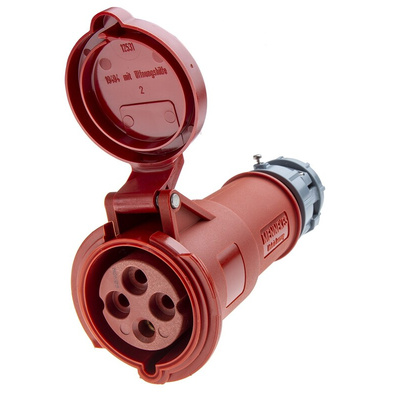 MENNEKES, PowerTOP IP44 Red Cable Mount 4P Industrial Power Socket, Rated At 32A, 400 V