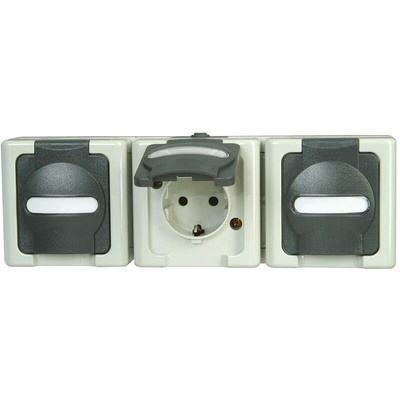 Kopp Grey Socket, Rated At 16A, 250 V ac