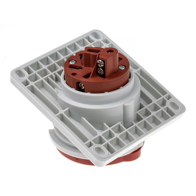 MENNEKES IP44 Red Panel Mount 7P 20 ° Industrial Power Socket, Rated At 16A, 400 V