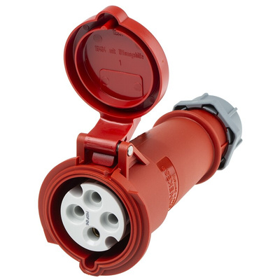 MENNEKES, AM-TOP IP44 Red Cable Mount 4P Industrial Power Socket, Rated At 32A, 400 V
