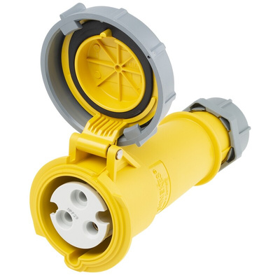 MENNEKES, AM-TOP IP67 Yellow Cable Mount 3P Industrial Power Socket, Rated At 32A, 110 V