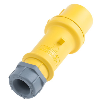 MENNEKES, ProTOP IP44 Yellow Cable Mount 3P Industrial Power Plug, Rated At 16A, 110 V