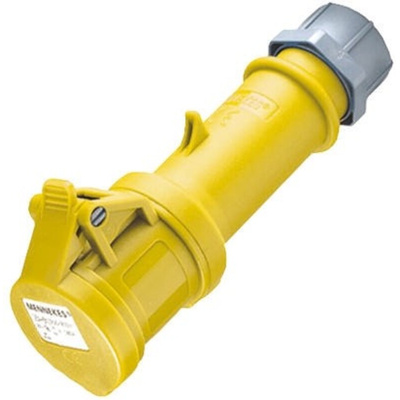 MENNEKES, ProTOP IP44 Yellow Cable Mount 3P Industrial Power Socket, Rated At 16A, 110 V