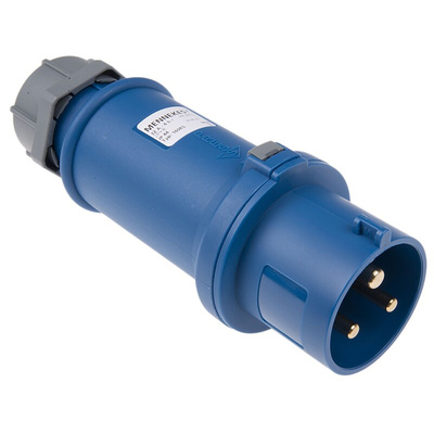 MENNEKES, ProTOP IP44 Blue Cable Mount 3P Industrial Power Plug, Rated At 32A, 230 V