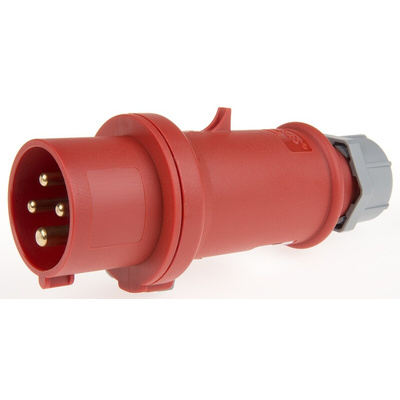 MENNEKES, StarTOP IP44 Red Cable Mount 4P Industrial Power Plug, Rated At 16A, 400 V