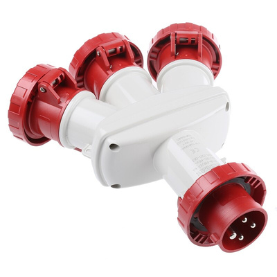 Scame IP66 Red 1 x 3P + E, 3 x 3P + E Industrial Power Connector Adapter Plug, Socket, Rated At 16A, 415 V