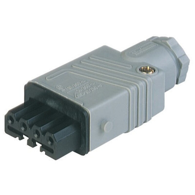 Hirschmann, ST Grey Cable Mount Industrial Power Socket, Rated At 10A, 250 V, 400 V