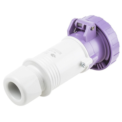 Scame IP66, IP67 Purple Cable Mount 3P Industrial Power Socket, Rated At 16A, 20 → 25 V
