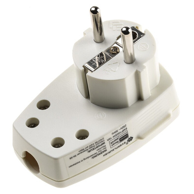 Kopp White Cable Mount 2P Mains Connector Plug, Rated At 16A, 250 V