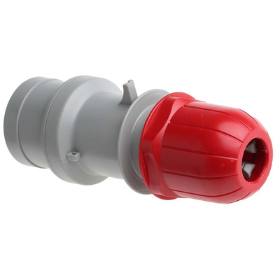 Scame IP44 Red Cable Mount 3P + N + E Industrial Power Connector Adapter Plug, Rated At 16A, 415 V,With Phase Inverter