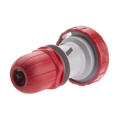 Scame IP66, IP67 Red Cable Mount 3P + N + E Industrial Power Connector Adapter Plug, Rated At 16A, 415 V,With Phase