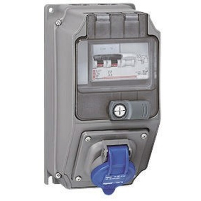 Legrand IP44 Blue Wall Mount 2P + E Industrial Power Socket, Rated At 16A, 230 V