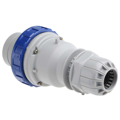 Scame IP67 Blue Cable Mount 2P + E Industrial Power Plug, Rated At 64A, 230 V