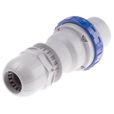 Scame IP67 Blue Cable Mount 2P + E Industrial Power Plug, Rated At 125A, 230 V