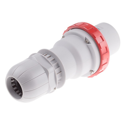 Scame IP67 Red Cable Mount 3P + E Industrial Power Plug, Rated At 125A, 415 V