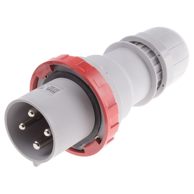 Scame IP67 Red Cable Mount 3P + E Industrial Power Plug, Rated At 125A, 415 V