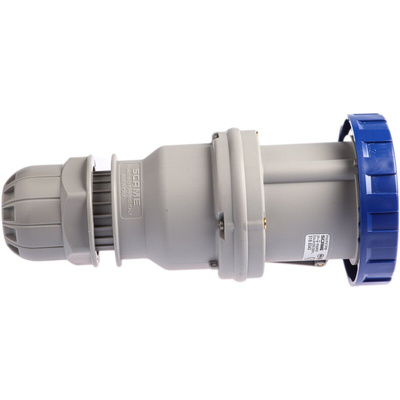 Scame IP66, IP67 Blue Cable Mount 2P + E Industrial Power Socket, Rated At 64A, 230 V