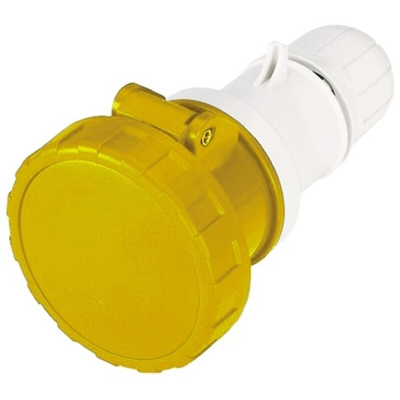 Scame IP66, IP67 Yellow Cable Mount 2P + E Industrial Power Socket, Rated At 125A, 110 V