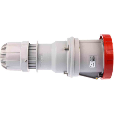 Scame IP66, IP67 Red Cable Mount 3P + N + E Industrial Power Socket, Rated At 125A, 415 V