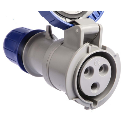 Scame IP66, IP67 Blue Cable Mount 2P + E Industrial Power Socket, Rated At 32A, 230 V