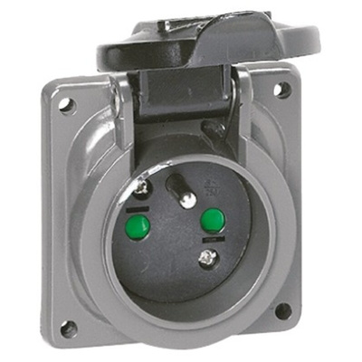 Legrand, HYPRA IP44 Panel Mount 2P + E Industrial Power Socket, Rated At 16A, 230 V