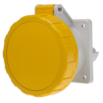 Scame IP67 Yellow Panel Mount Socket, Rated At 32A, 100 → 130 V