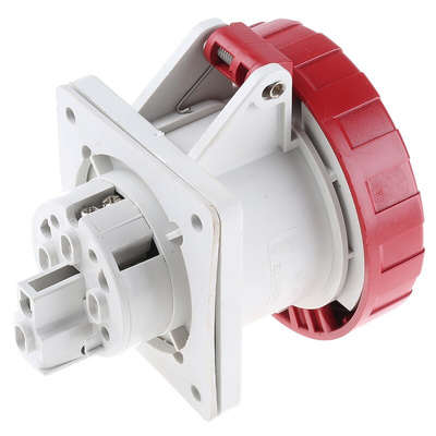 Scame IP67 Red Panel Mount 3P + E Industrial Power Socket, Rated At 32A, 380 → 415 V