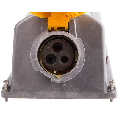 Scame IP67 Yellow Panel Mount 2P + E Right Angle Industrial Power Socket, Rated At 16A, 110 V