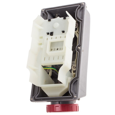 Scame IP67 Red Panel Mount 3P + E Right Angle Industrial Power Socket, Rated At 16A, 415 V
