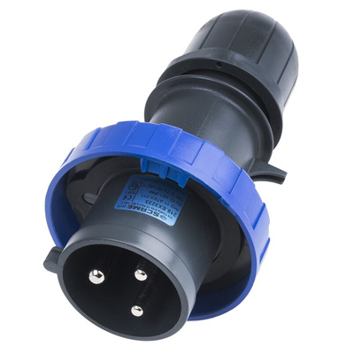 Scame IP66 Blue Cable Mount 2P + E Industrial Power Plug, Rated At 32A, 230 V
