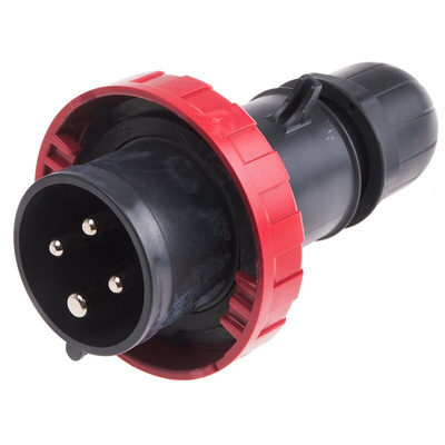 Scame IP66 Red Cable Mount 3P + E Industrial Power Plug, Rated At 16A, 415 V