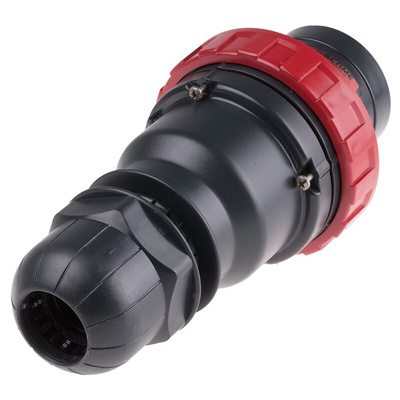 Scame IP66 Red Cable Mount 3P + E Industrial Power Plug, Rated At 64A, 415 V