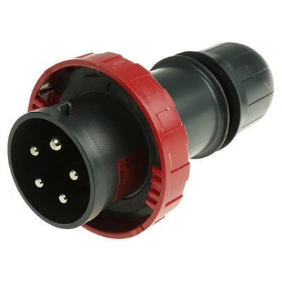 Scame IP66 Red Cable Mount 3P + N + E Industrial Power Plug, Rated At 32A, 415 V