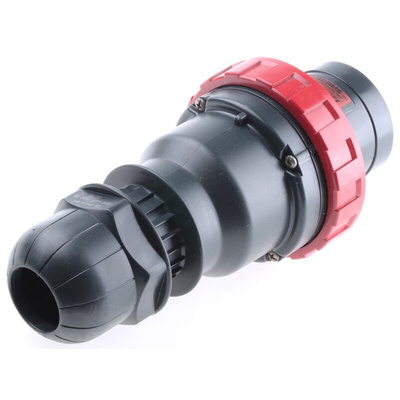Scame IP66 Red Cable Mount 3P + N + E Industrial Power Plug, Rated At 64A, 415 V